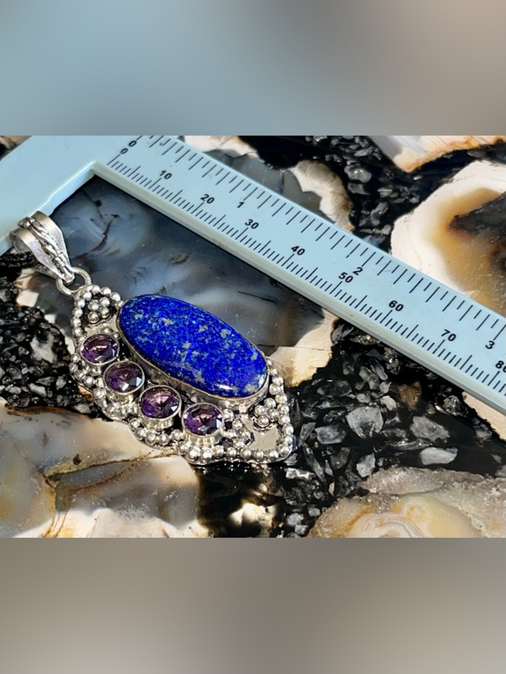 Lapiz Lazuli “The Protection Stone” Pendant 2 1/4” - Picture 13 of 14